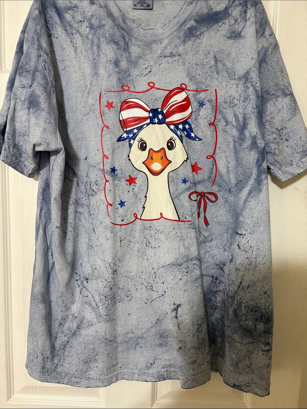 Comfort Colors Goose Tee with Patriotic Bow